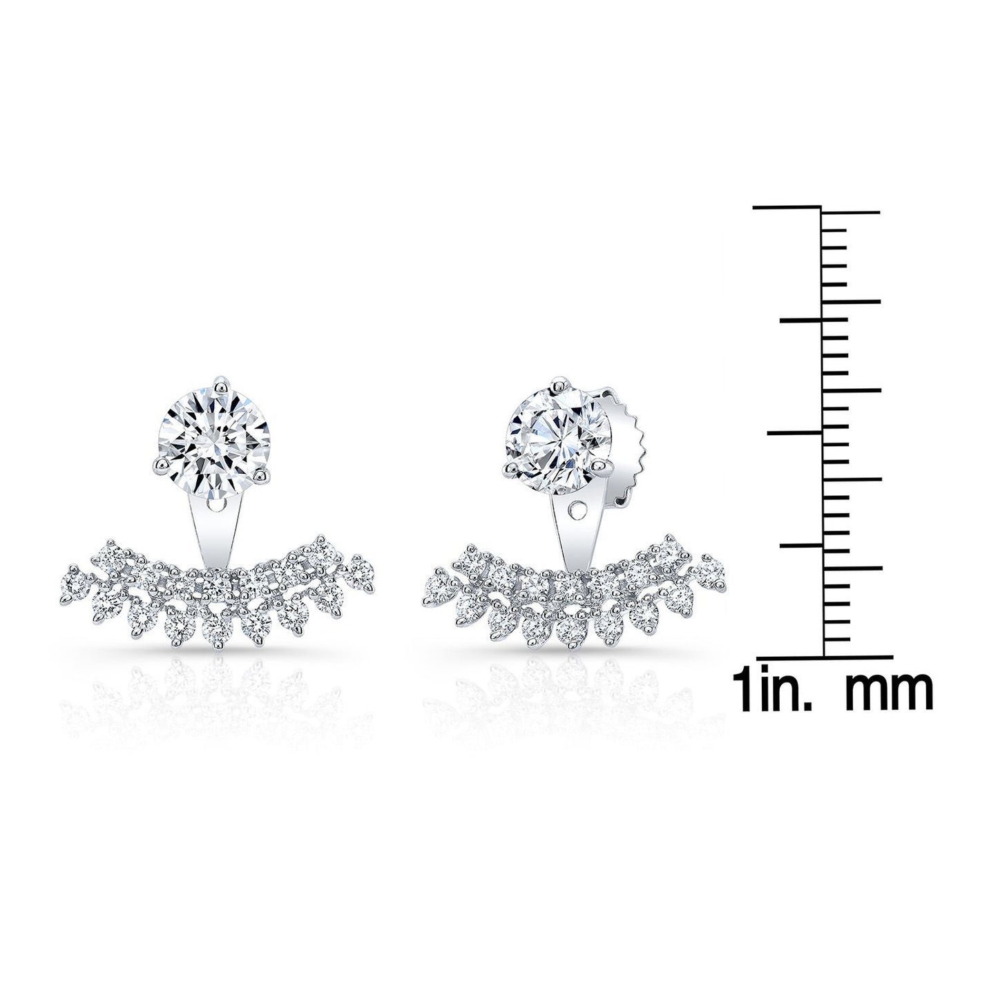 Fan Shaped Earring Cuff In 14k White Gold