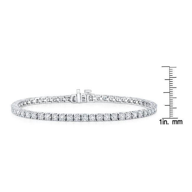 Diamond 4-prong Tennis Bracelet In 18k White Gold (12.90ctw)
