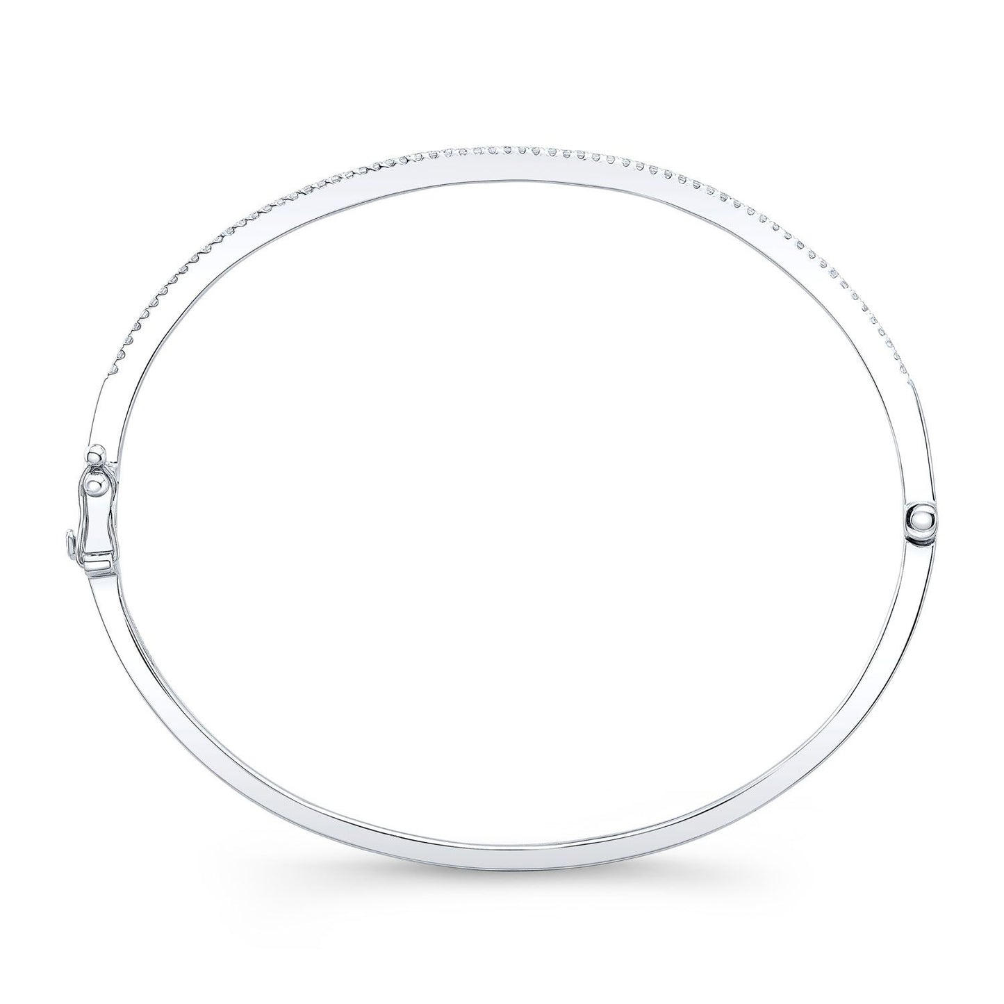 Pave Bangle In 14k White Gold