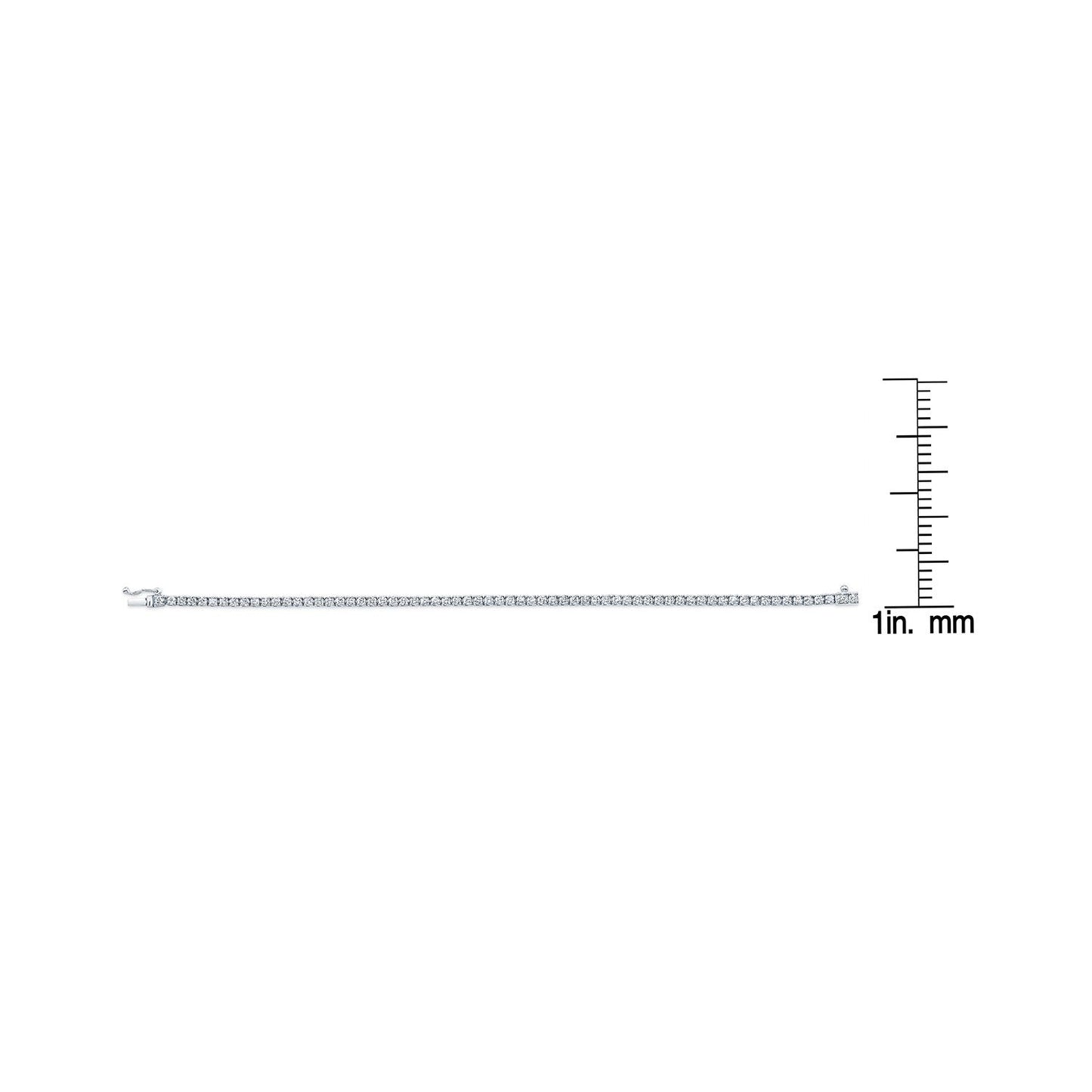 14K White Gold Natural Diamond Tennis Bracelet – 7 Inch, 3.00ctw H/VS Ideal Cut Full-Cut Rounds