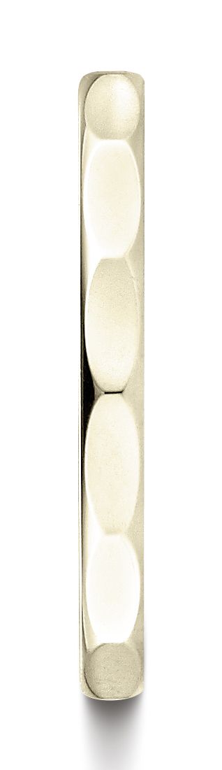 14k Yellow Gold 2mm High Polished Faceted Design Band