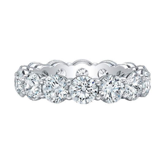 Custom Made Round Brilliant Cut Diamond Eternity Band with 4 Carats Total Weight In Platinum