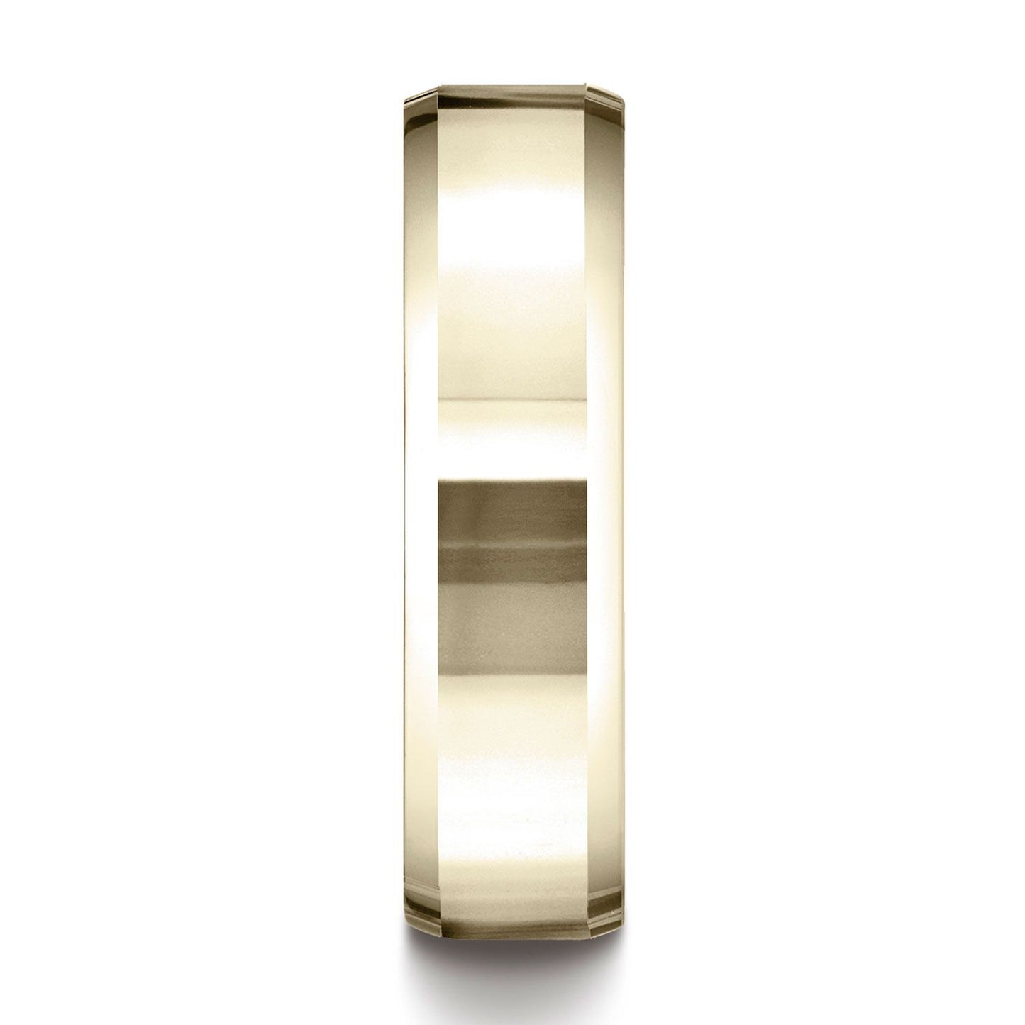 18k Yellow Gold 6mm Comfort-fit High Polished Carved Design Band