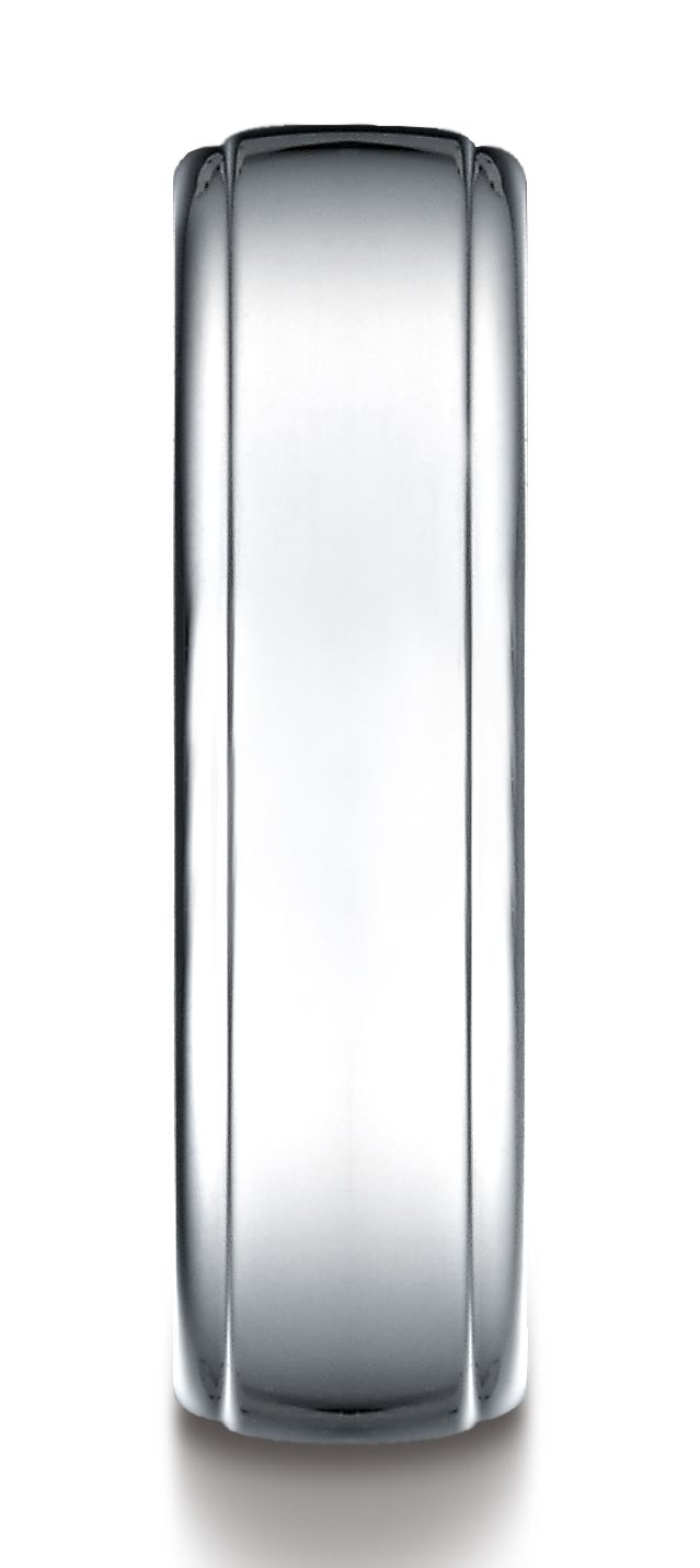 Platinum 6.5mm Comfort-fit Drop Edge High Polish Design Band