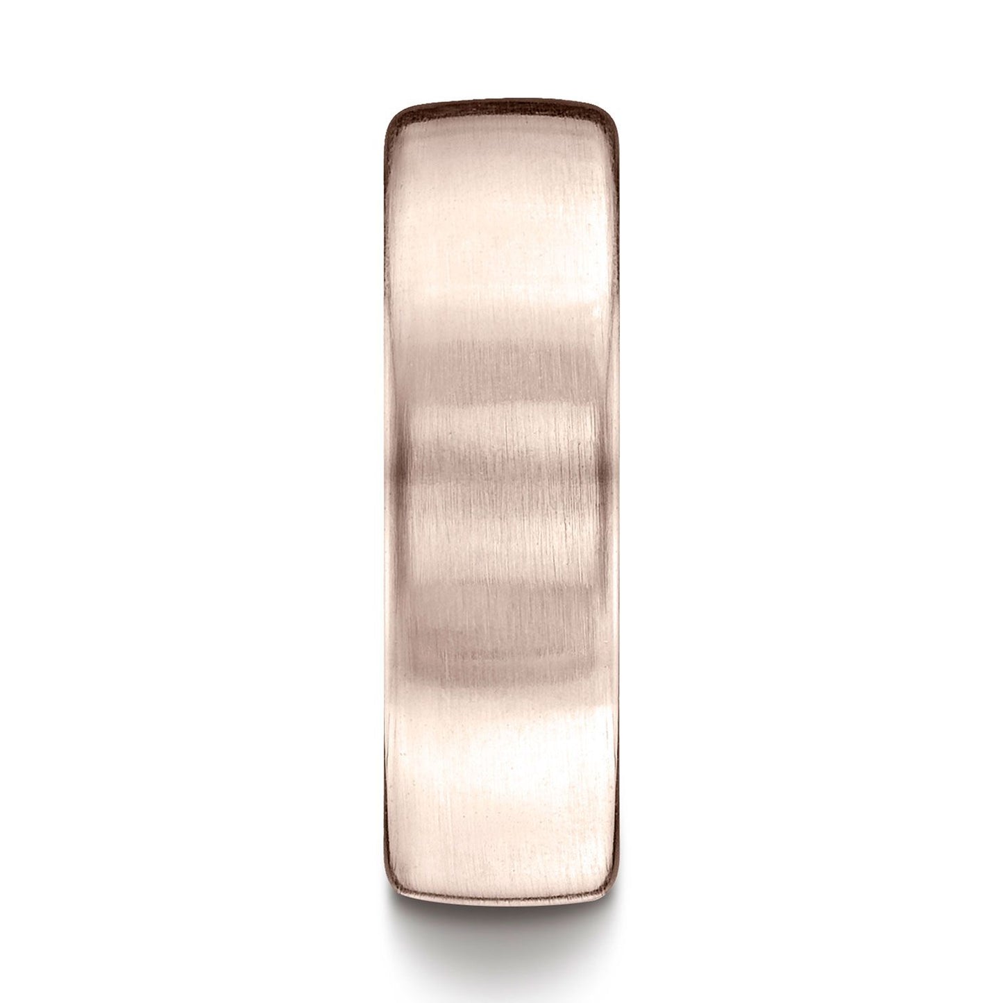 14k Rose Gold 7.5mm Comfort-fit Satin Finish Design Band