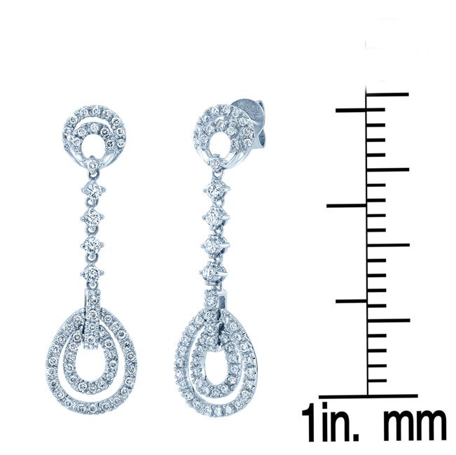 Diamond Double Door Knocker Earrings In 18k White Gold