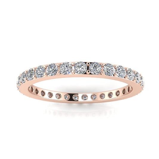Round Brilliant Cut Diamond Pave Set Eternity Ring In 14k Rose Gold  (1.56ct. Tw.) Ring Size 8