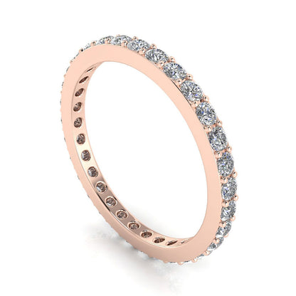 Round Brilliant Cut Diamond Pave Set Eternity Ring In 14k Rose Gold  (1.43ct. Tw.) Ring Size 6