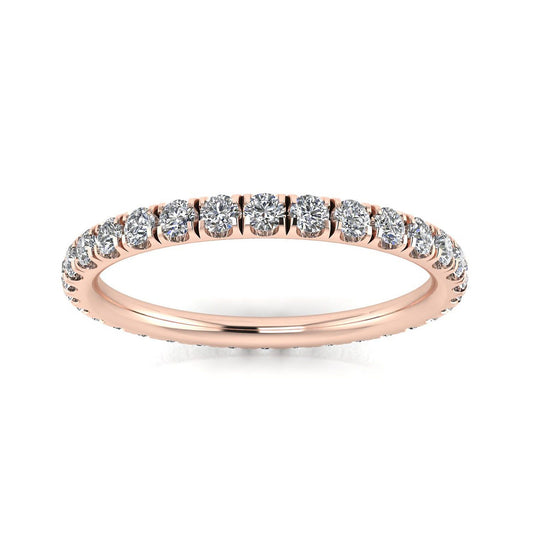 Round Brilliant Cut Diamond Split Prong Set Eternity Ring In 14k Rose Gold  (0.89ct. Tw.) Ring Size 6