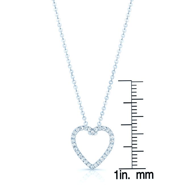 Diamond Heart Pendant In 14k White Gold