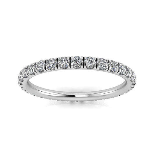 Round Brilliant Cut Diamond Split Prong Set Eternity Ring In 18k White Gold  (1.49ct. Tw.) Ring Size 7