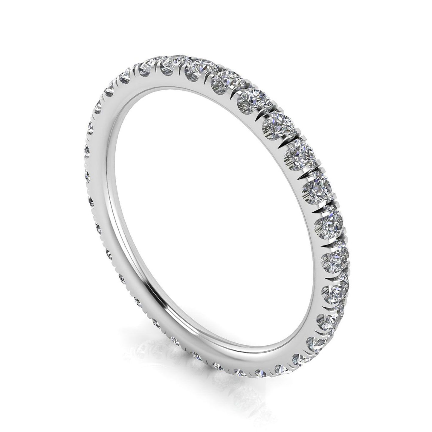 Round Brilliant Cut Diamond Split Prong Set Eternity Ring In Platinum  (0.53ct. Tw.) Ring Size 9