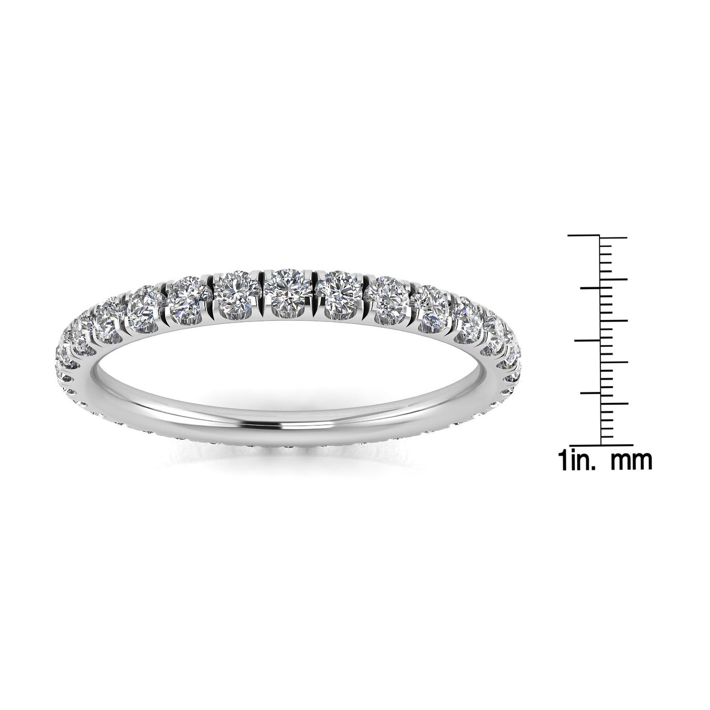 Round Brilliant Cut Diamond Split Prong Set Eternity Ring In 18k White Gold (0.51ct. Tw.) Ring Size 7.5