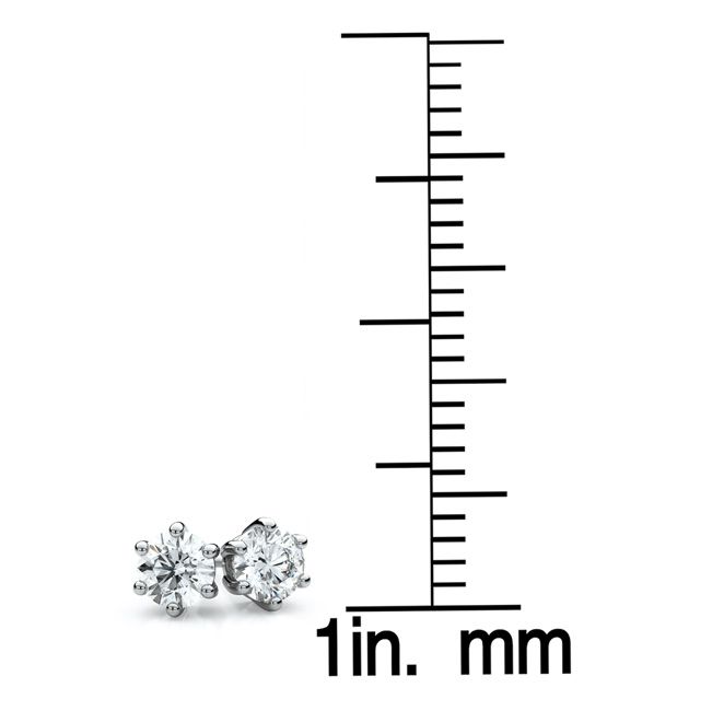 14k White Gold 6-prong Round Brilliant Diamond Stud Earrings (0.25 Ct. T.w., Si1-si2 Clarity, H-i Color)