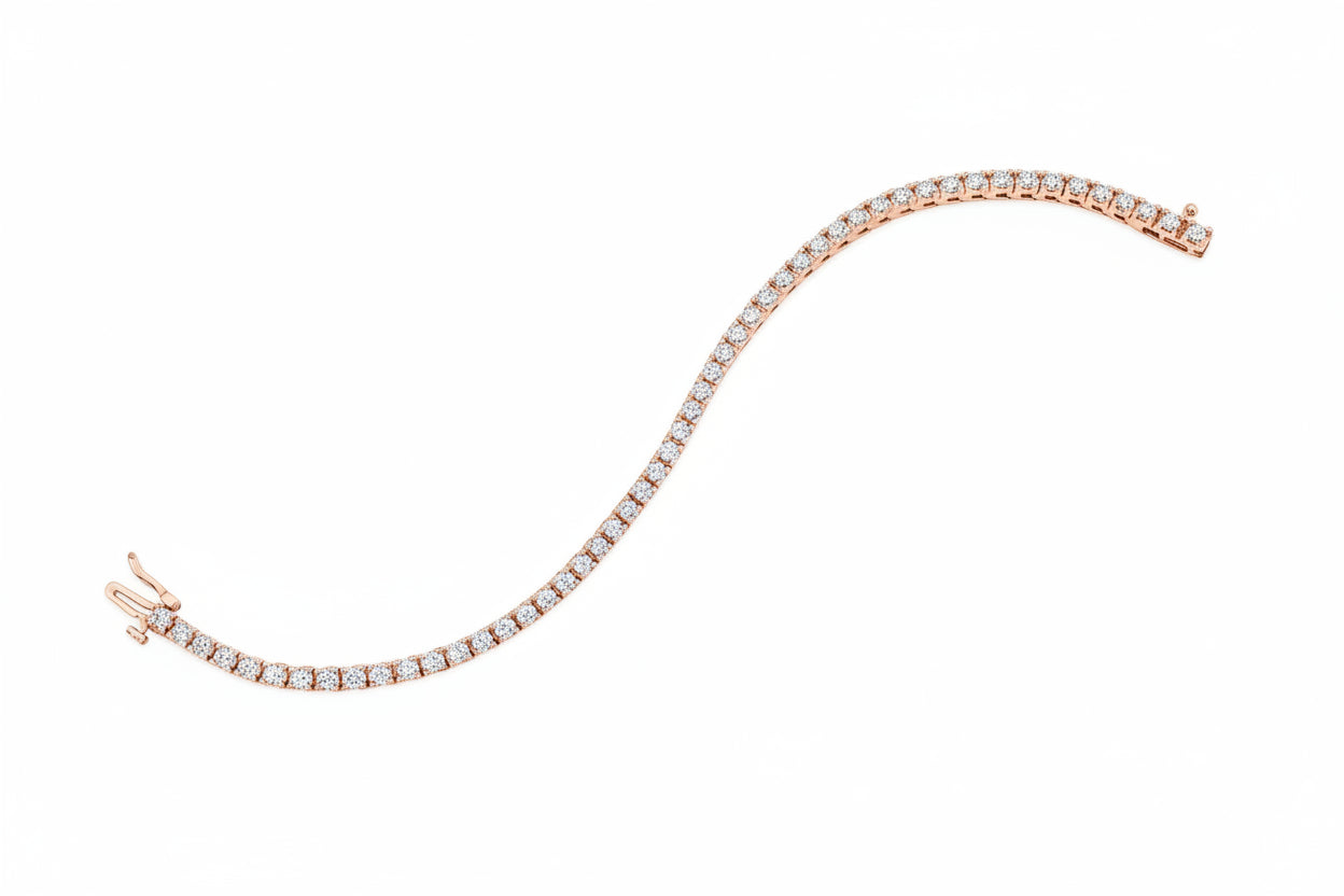 Diamond Round 4-prong Tennis Bracelet In 14k Yellow Gold (4ctw)