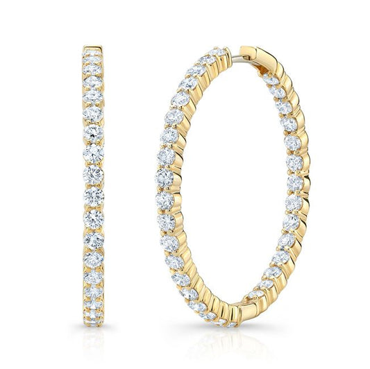 Diamond Hoop Earrings In 14k Yellow Gold (5 Ct. Tw.) Si
