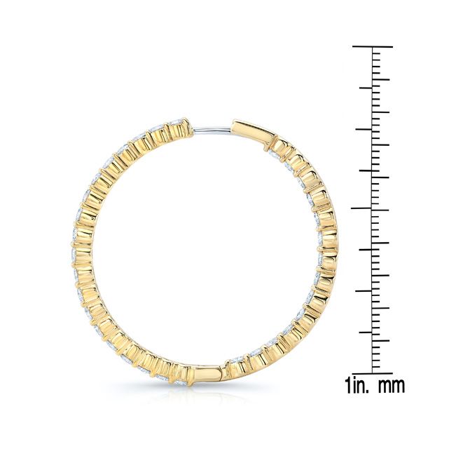 Diamond Hoop Earrings In 14k Yellow Gold (5 Ct. Tw.) Si