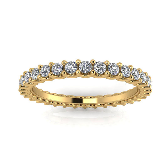 Round Brilliant Cut Diamond Shared Prong Set Eternity Ring In 14k Yellow Gold  (0.96ct. Tw.) Ring Size 7.5