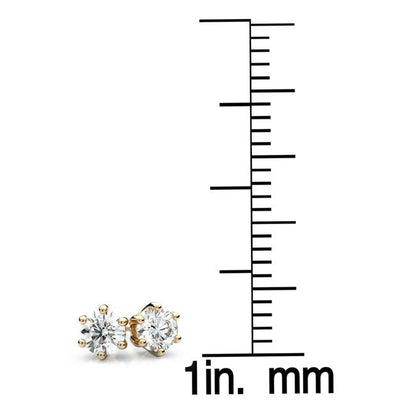 14k Yellow Gold 6-prong Round Brilliant Diamond Stud Earrings (0.25 Ct. T.w., Vs1-vs2 Clarity, H-i Color)