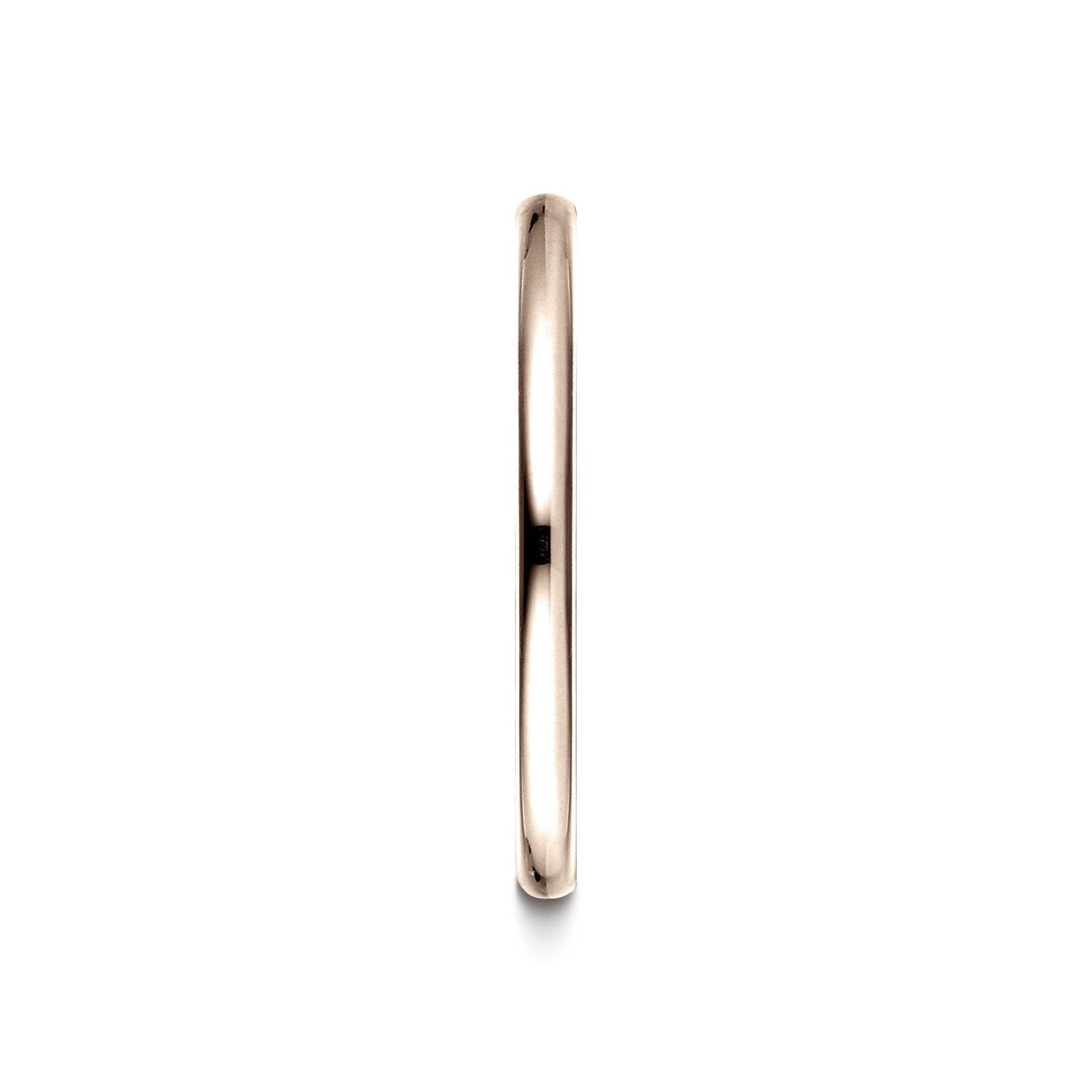 14k Rose Gold 2 Mm Slightly Domed Standard Comfort-fit Ring