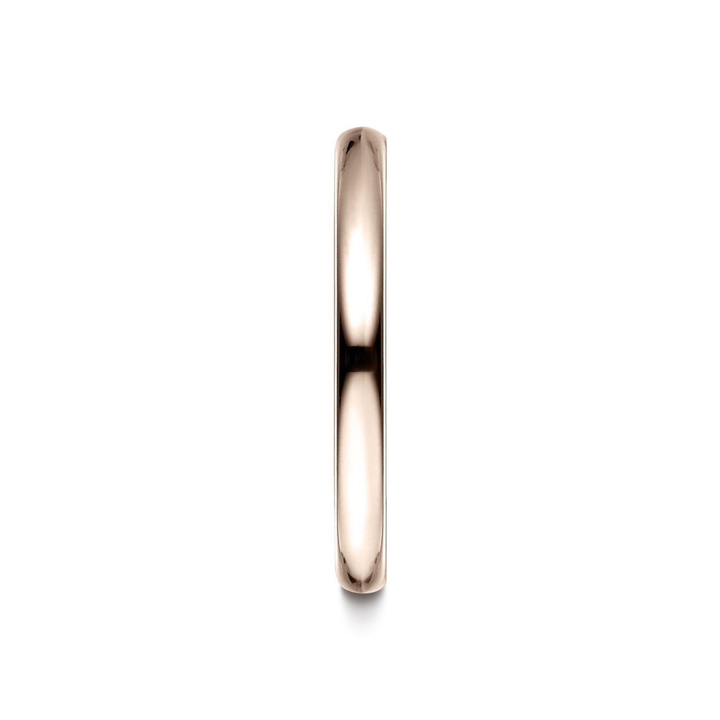 14k Rose Gold 2.5 Mm Slightly Domed Standard Comfort-fit Ring