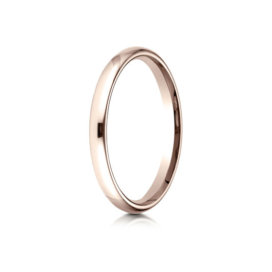 14k Rose Gold 2.5 Mm Slightly Domed Standard Comfort-fit Ring