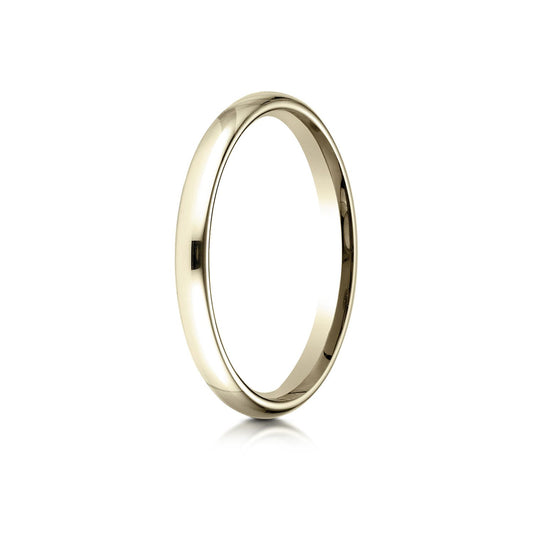 14k Yellow Gold 2.5 Mm Slightly Domed Standard Comfort-fit Ring