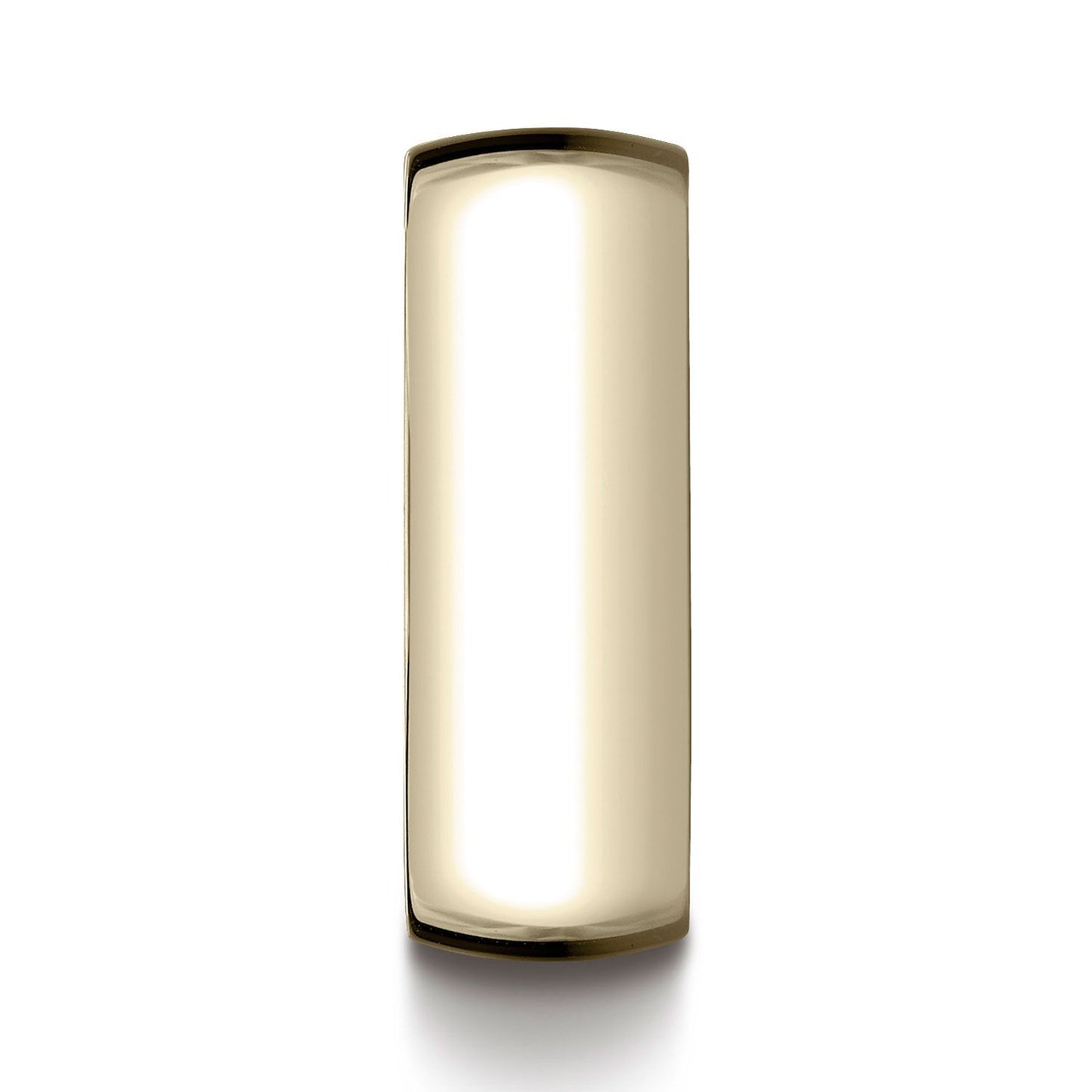 18k Yellow Gold 8mm Slightly Domed Standard Comfort-fit Ring