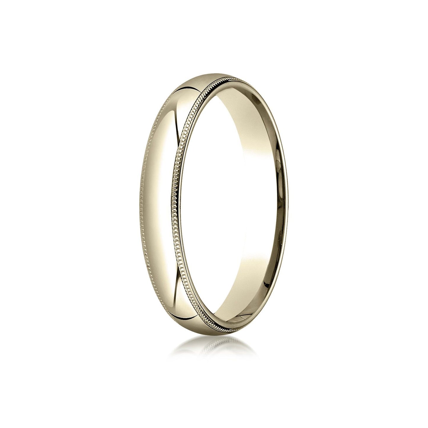 4mm Slightly Domed Milgrain Comfort-Fit Wedding Band, in 14K Yellow Gold | RockHer