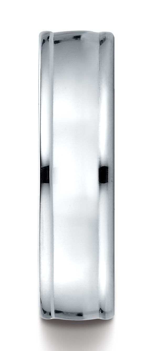 Platinum 6mm Comfort-fit High Polish Finish Round Edge Design Band
