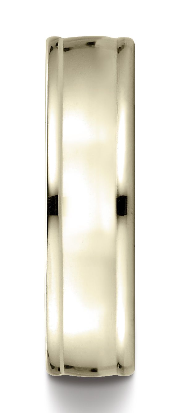 18k Yellow Gold 6mm Comfort-fit High Polish Finish Round Edge Design Band