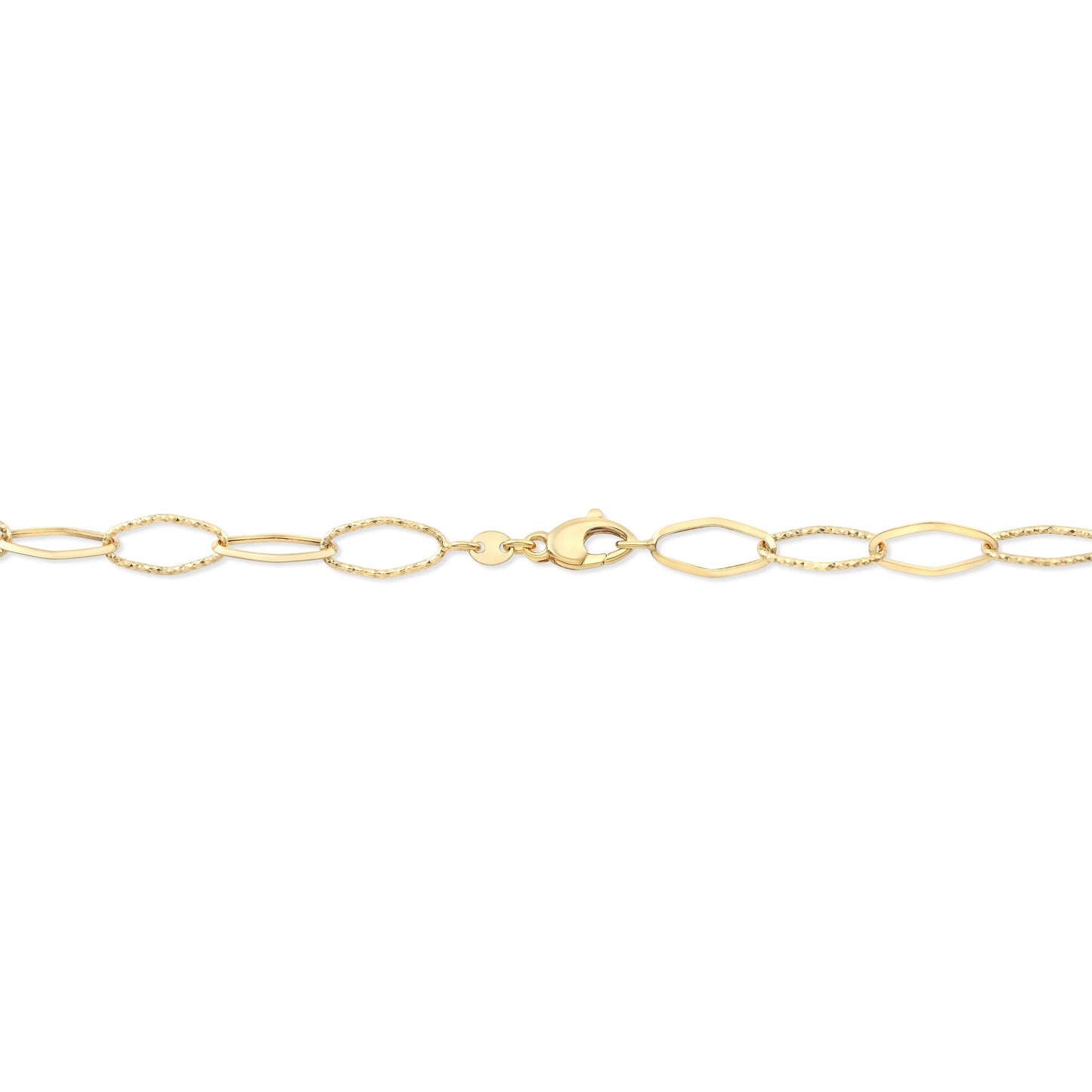 14K Yellow Gold Paperclip Chain with Heart Pendant, 17 Inch – detail view | RockHer
