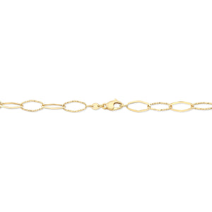 14K Yellow Gold Paperclip Chain with Heart Pendant, 17 Inch, detail view | RockHer