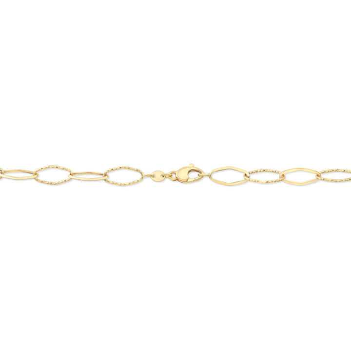 14K Yellow Gold Paperclip Chain with Heart Pendant, 17 Inch – detail view | RockHer