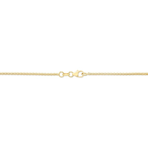 14K Yellow Gold Bead Chain with Heart Pendant, 18 Inch – detail view | RockHer