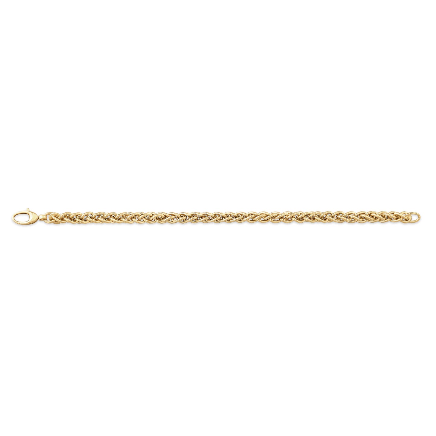 14K Yellow Gold Spiga Chain Bracelet, 7.5 Inch – side profile | RockHer