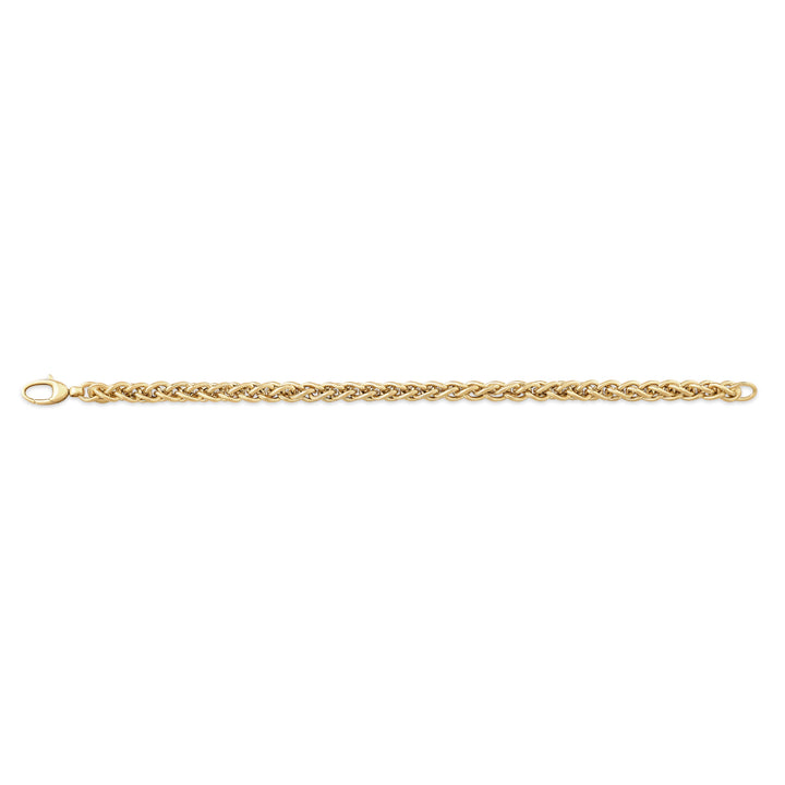 14K Yellow Gold Spiga Chain Bracelet, 7.5 Inch – side profile | RockHer