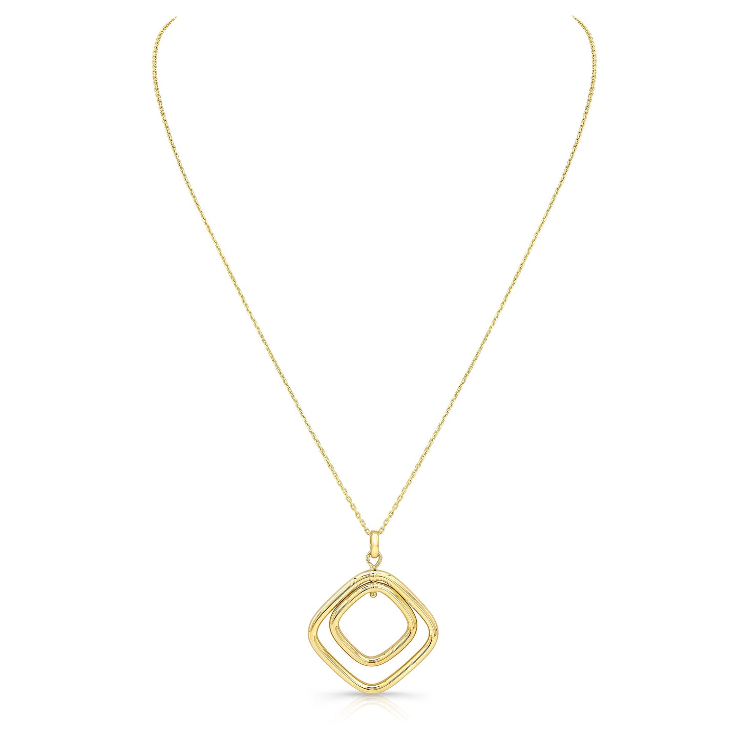14K Yellow Gold Cable Chain with Pendant, 18 Inch – side profile | RockHer