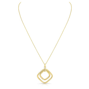14K Yellow Gold Cable Chain with Pendant, 18 Inch – side profile | RockHer