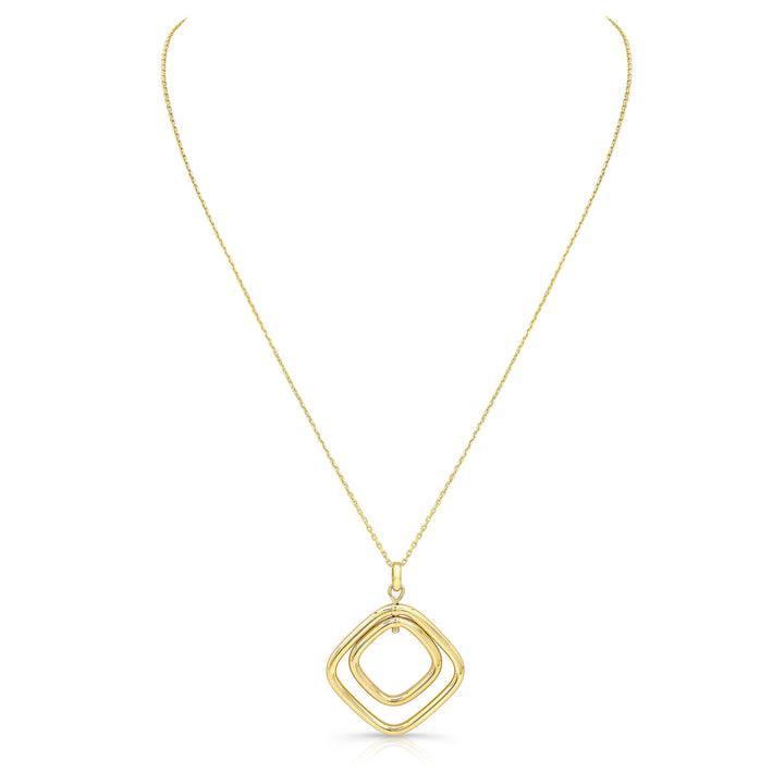 14K Yellow Gold Cable Chain with Pendant, 18 Inch – side profile | RockHer