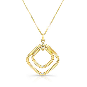 14K Yellow Gold Cable Chain with Pendant, 18 Inch – detail view | RockHer