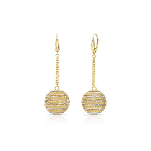 14K Two-Tone Gold Modern Drop Earrings – side profile | RockHer