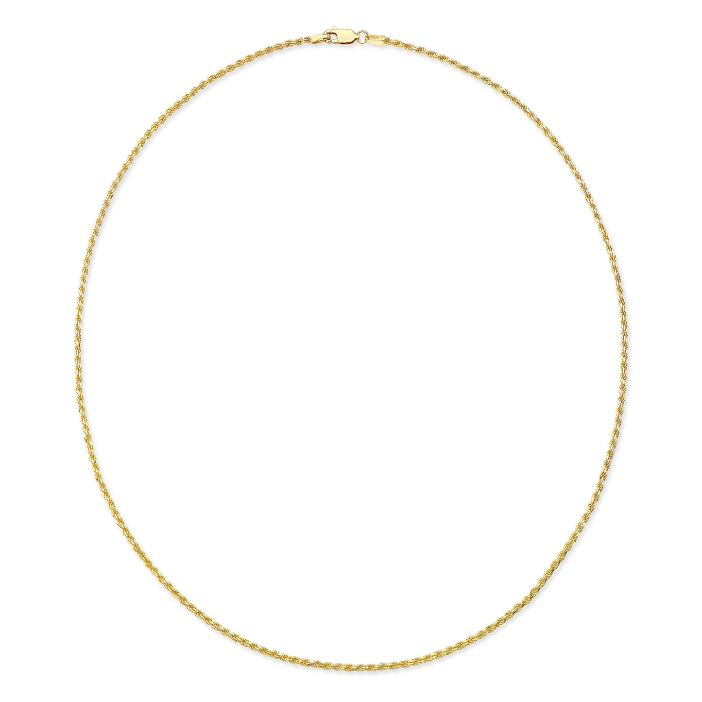 18K Yellow Gold Twisted Rope Chain Necklace – side profile | RockHer