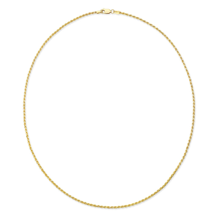 18K Yellow Gold Twisted Rope Chain Necklace – side profile | RockHer