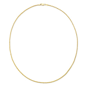 18K Yellow Gold Twisted Rope Chain Necklace, lifestyle shot | RockHer