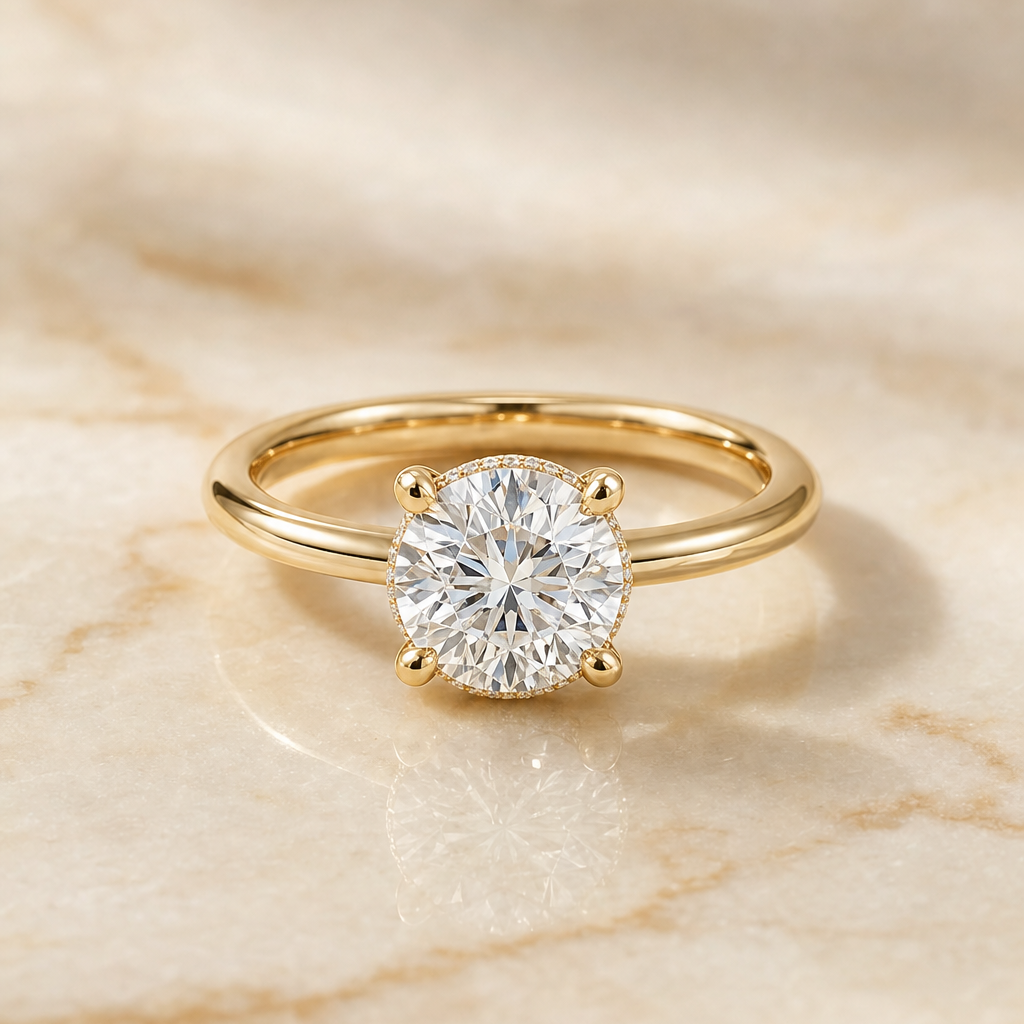 The Lana cushion engagement ring setting in 18K Yellow Gold | RockHer