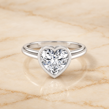 The Hayley Bezel Cathedral Solitaire Heart Engagement Ring Setting in Platinum