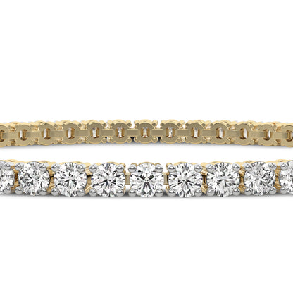Exquisite Lab-Grown Diamond Tennis Bracelet in White & Yellow Gold and Platinum, 3-15 Carats (EFG, VS, Excellent Cut)