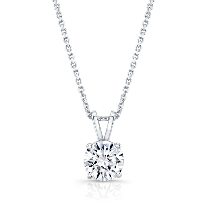 Natural Diamond Round Brilliant Solitaire Pendant 4 ct t.w. in White Gold