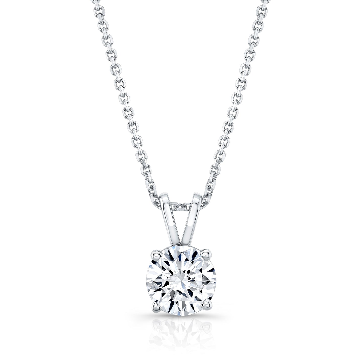 Lab Grown Diamond Round Brilliant Solitaire Pendant 4 ct t.w. in White Gold